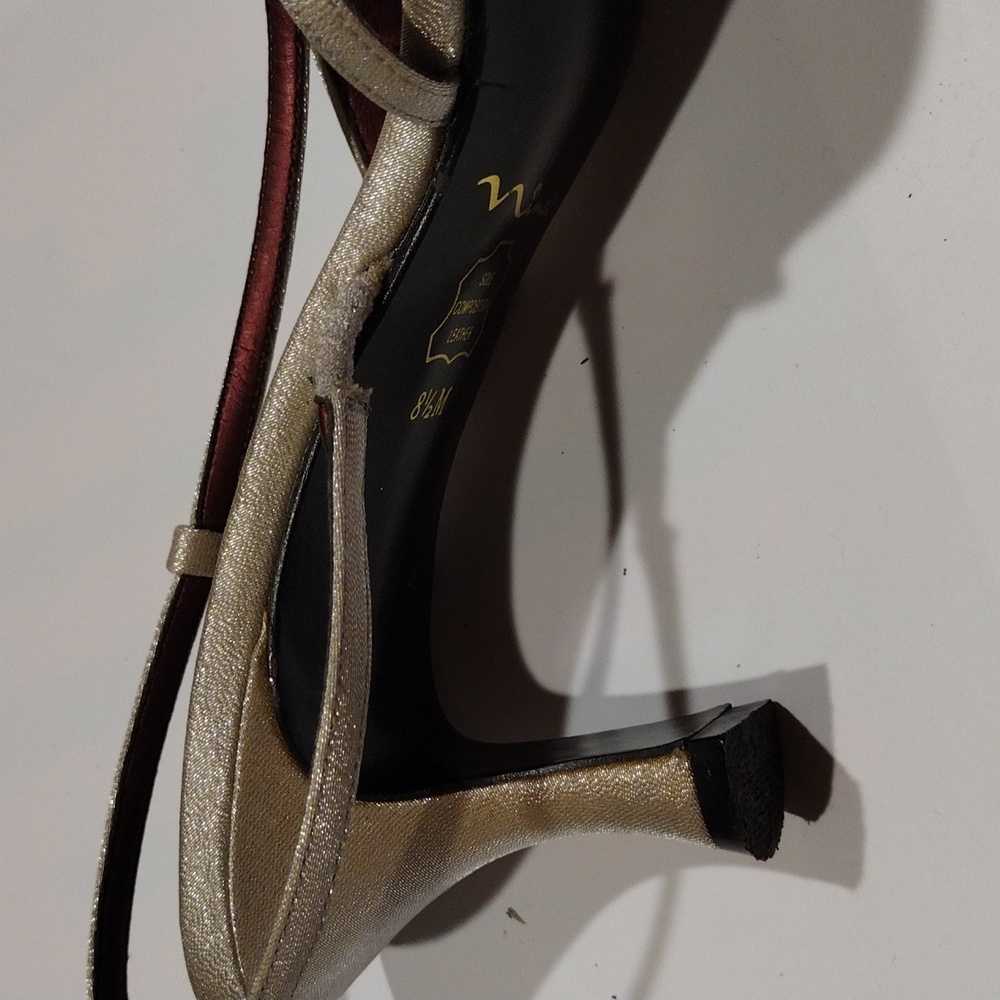 2 For 8 Dollars Sale, Nina Chic And Classic dress sandal in Gray with glitter. - Picture 5 of 8